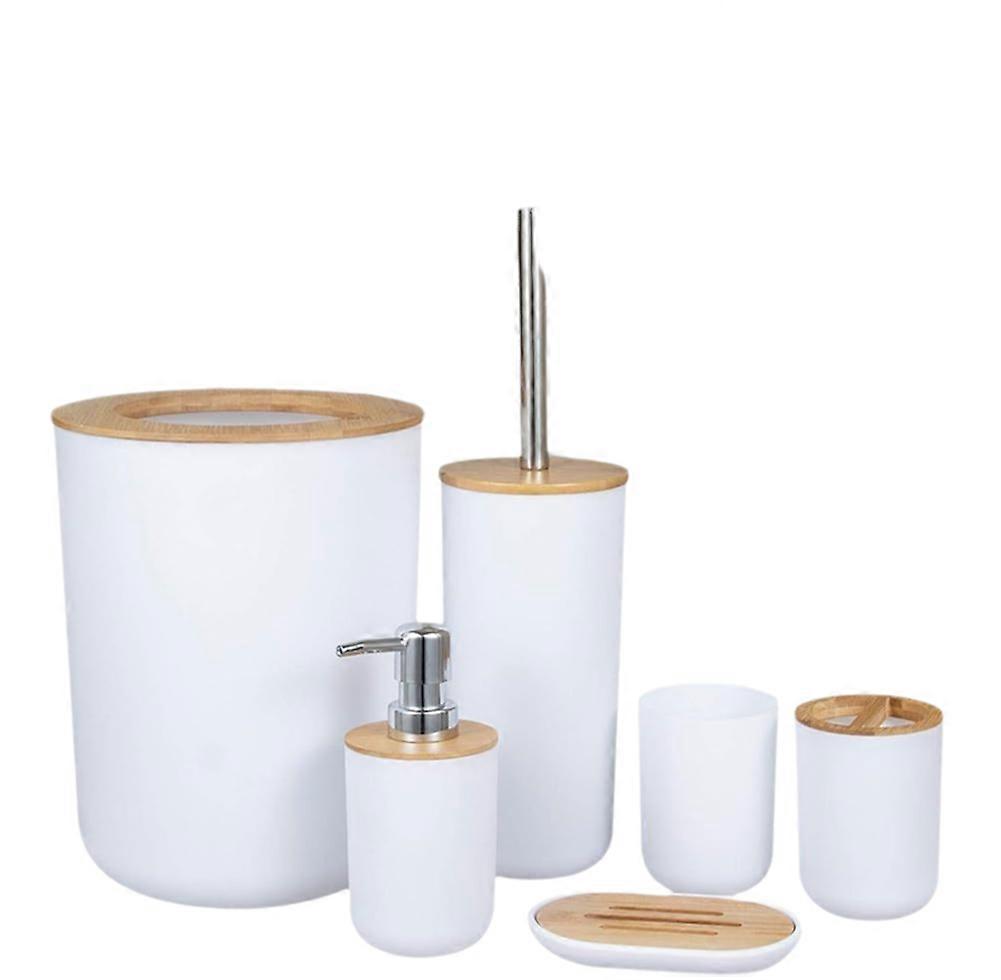 6-delige badkamerset, complete badkameruitrusting - wit