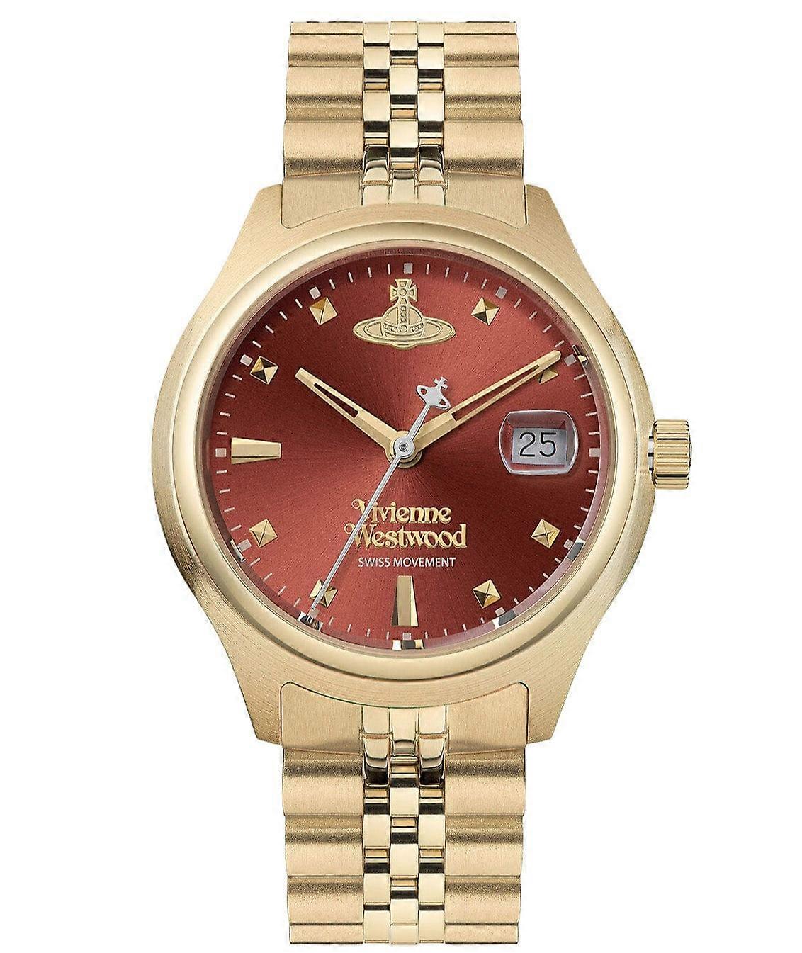 Vivienne Westwood Little Camberwell 红色表盘金色表带腕表