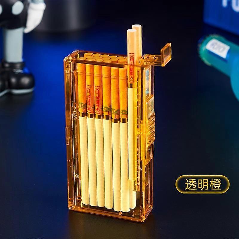 20 Pcs Fine Counts Cigarette Case Small Portable Clear Waterproof And Pressure-Proof Plastic Lengthened Automatic Cigarette Storage Box