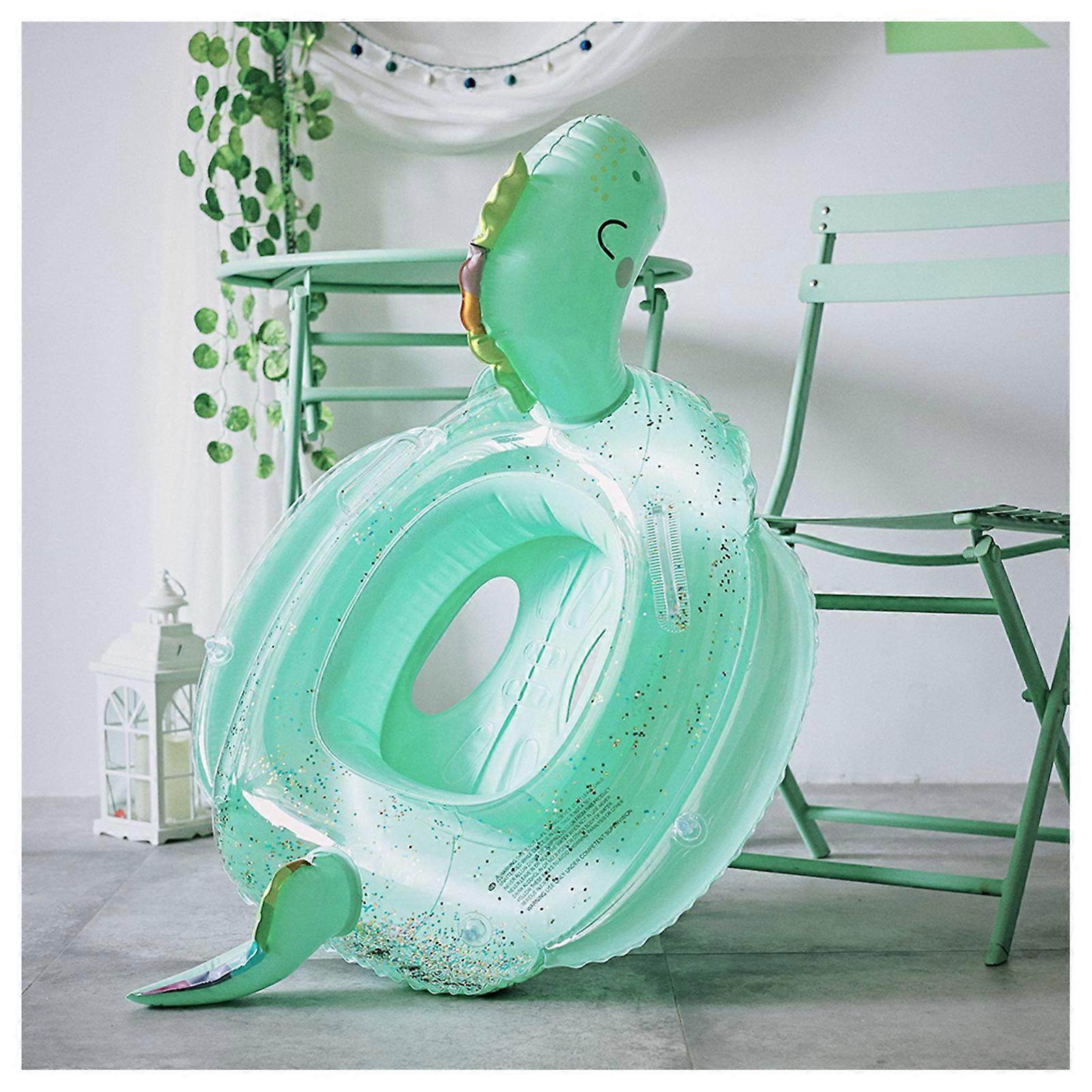 Baby Inflatable Swim Ring Transparent Dinosaur Shape Sitting Pockets Float Ring