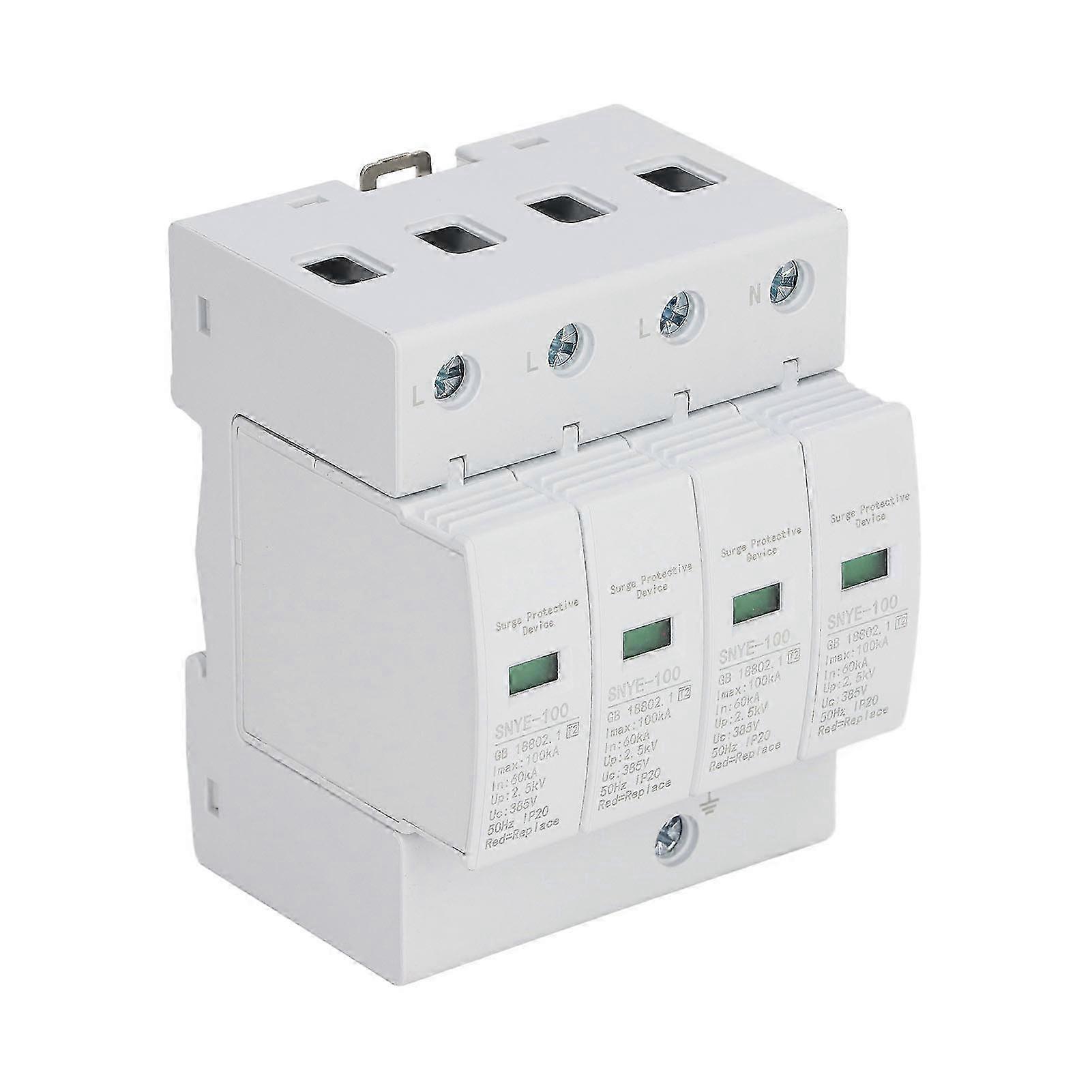 Surge Protective Device 100KA Voltage Protection Arrester Protector for Distribution Box 4P 385V