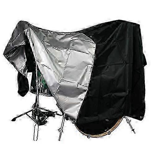 Drum Set Dust Cover XL - Premium Waterproof Drum Shield with Silver Coating for Electric and Electronic Drum Kits