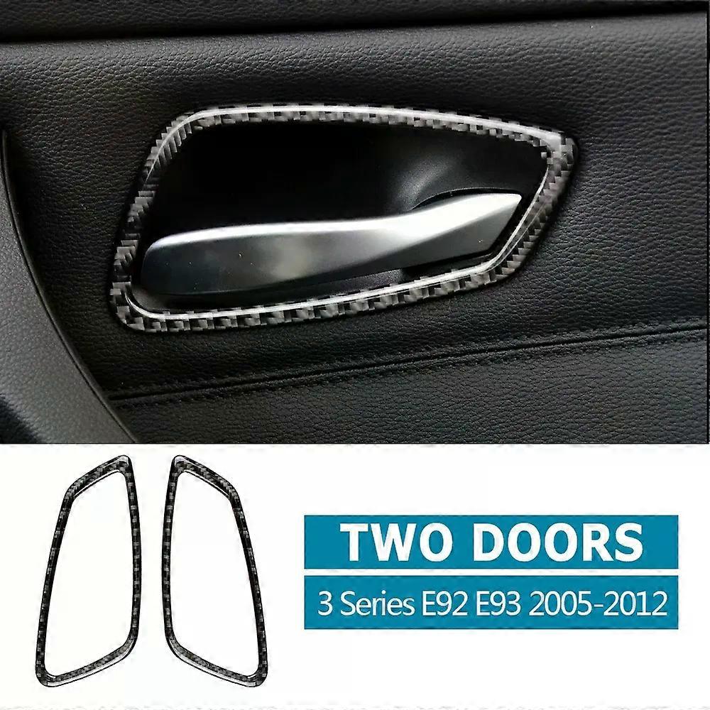 Auto Interior carbon Fiber Door Handle Frame Stickers Cover Trim Car Styling compatible for E90 E92 E93 3 Series 320i 325i 2005-2012