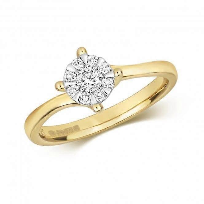 Diamond Jewellery 9k White Gold Ring with 0.25CT RD122