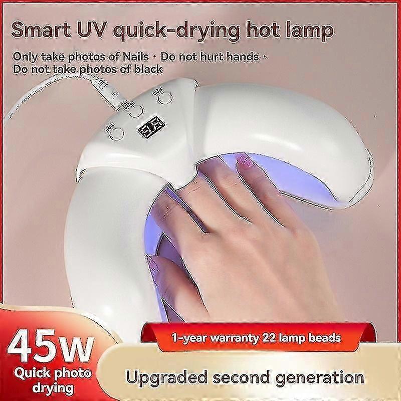 Lampe à ongles en forme de croissant à séchage rapide avec lampe télescopique anti-noire en forme de U