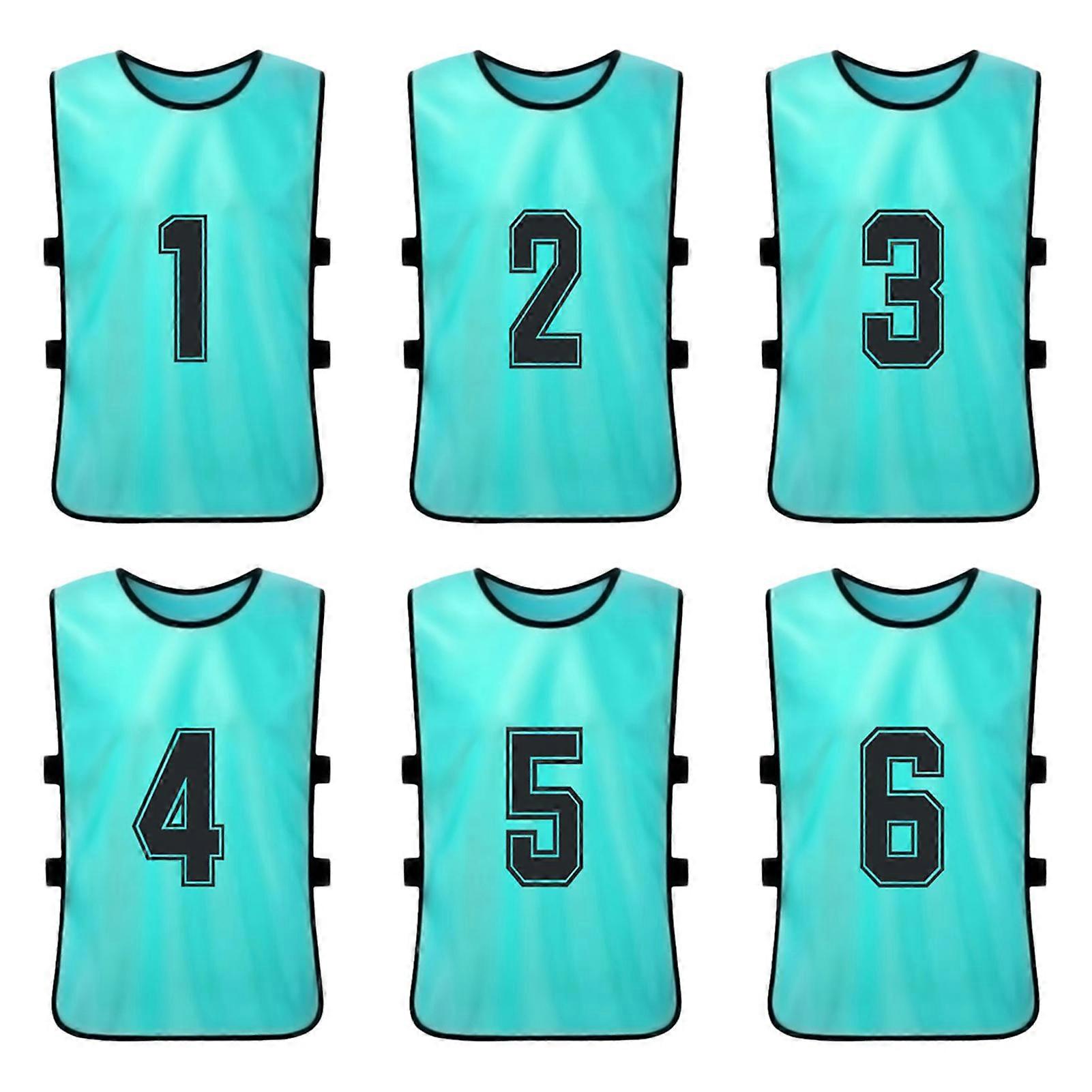 6 STÜCKE Erwachsene Pinnies Schnell Trocknende Fußball Trikots Jugend Scrimmage Fußball Team Training Nummerierte Lätzchen Übung Sport Weste