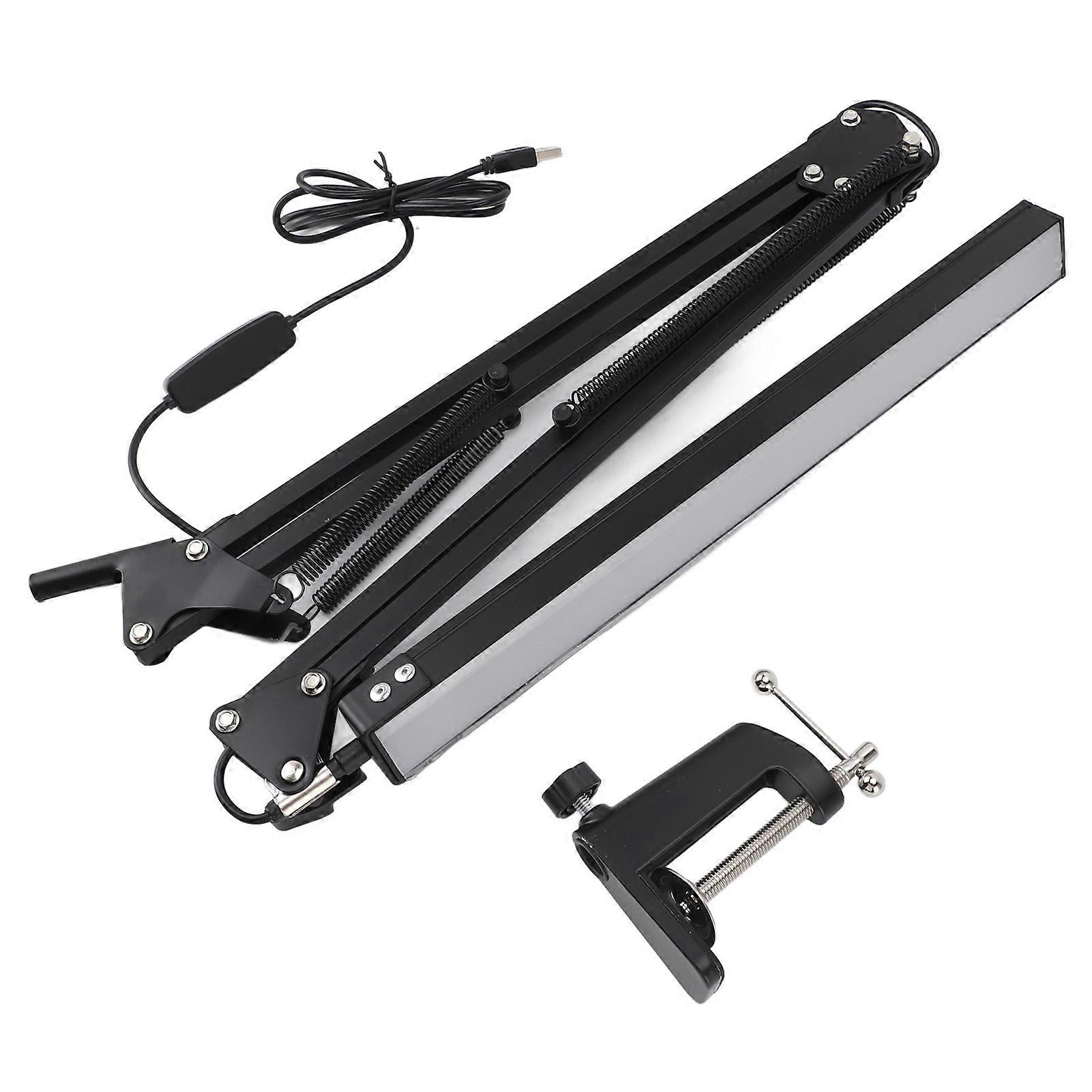 LED Desk Lamp with Aluminum Clamp, Adjustable Swivel Arm, 3 Modes, 10 Brightness Levels, Dimmable, Eye Protection, for Home, Study, Reading and Office