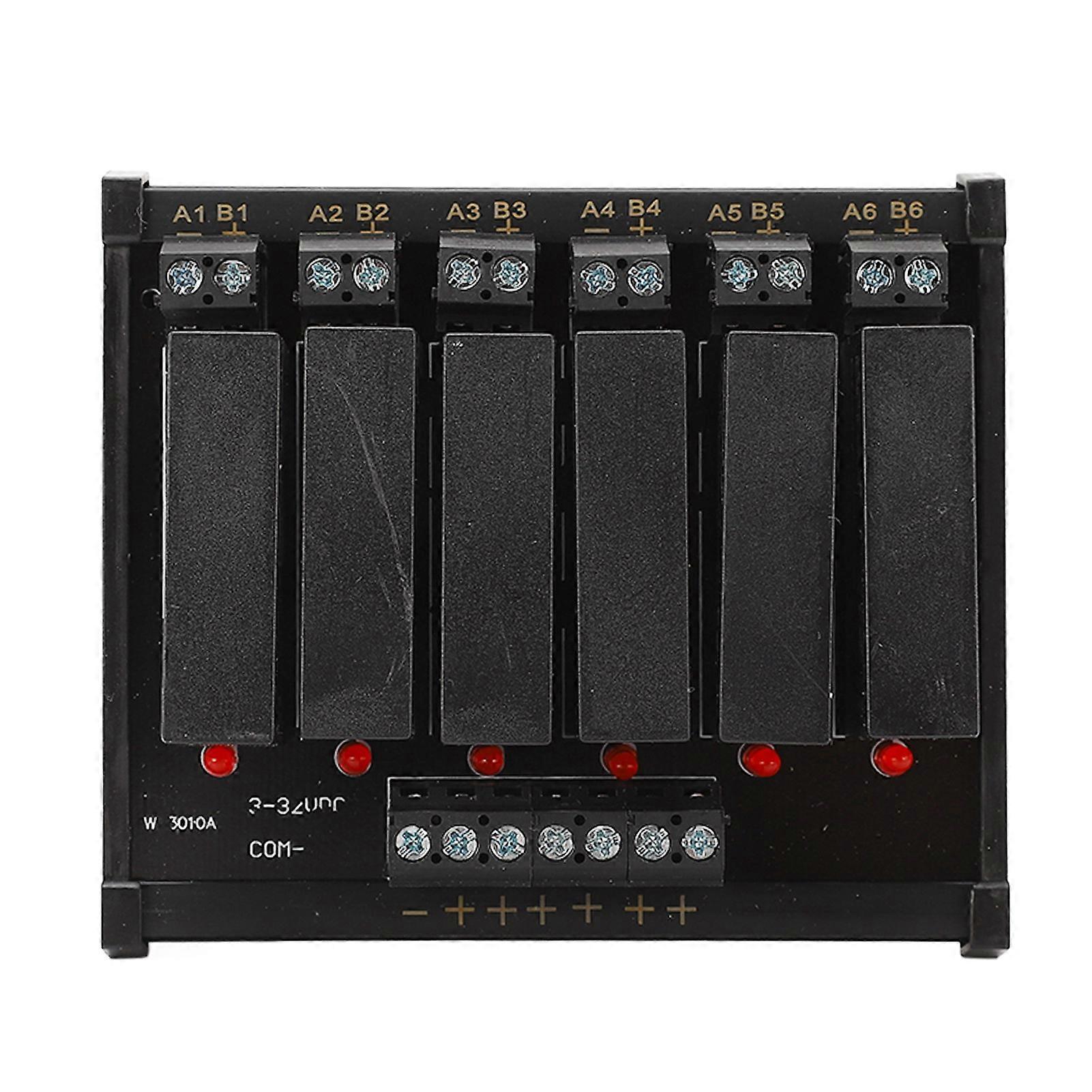 6 Channel Solid State Relay Module with Signal Indicator Input 3 to 32VDC Load 5‑8A 5‑60VDC for Electrical Equipment