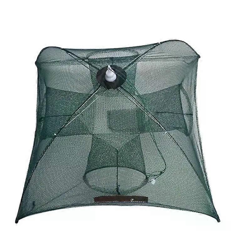 Automatic Foldable Fishing Net-4 Holes Nylon Shrimp Crab Trap by