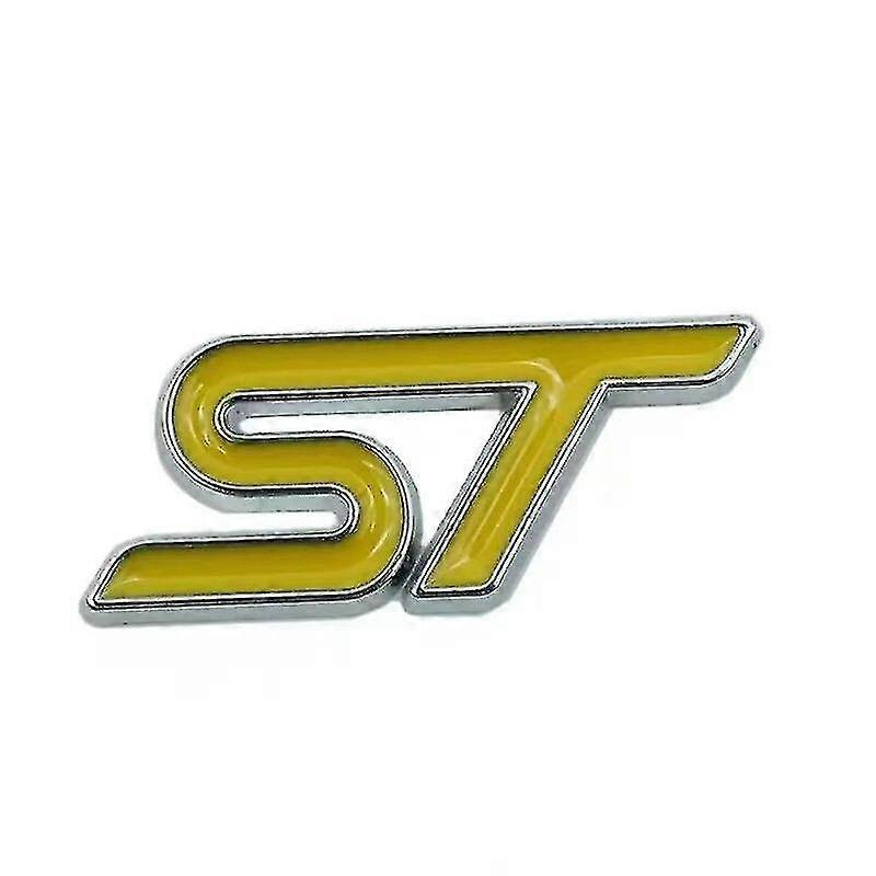 3DメタルロゴStバッジデカールカーステアリングホイールエンブレムステッカーフォードフォーカスMk2 Mk3.5 Mk4 Kuga Puma Fiesta Stアクセサリー用