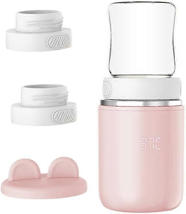 Portable Baby Milk Bottle Warmer Wireless Milk Heater 4 Levels Adjustable Temperature Waterproof Built-in Battery Night Light with 39mm/50mm/56mm