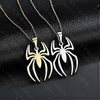 2pcs Spiderman Anhänger Halskette Set Edelstahl Leichter hypoallergener Spinnenschmuck