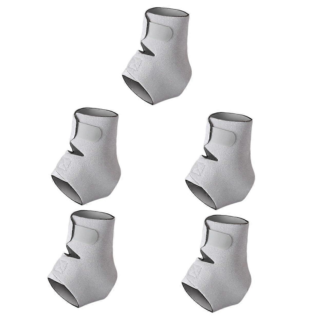 5pcs Compression Ankle Brace Wraps for Adults, Grey Ankle Support Sleeves for Cable Machines and Foot Protection