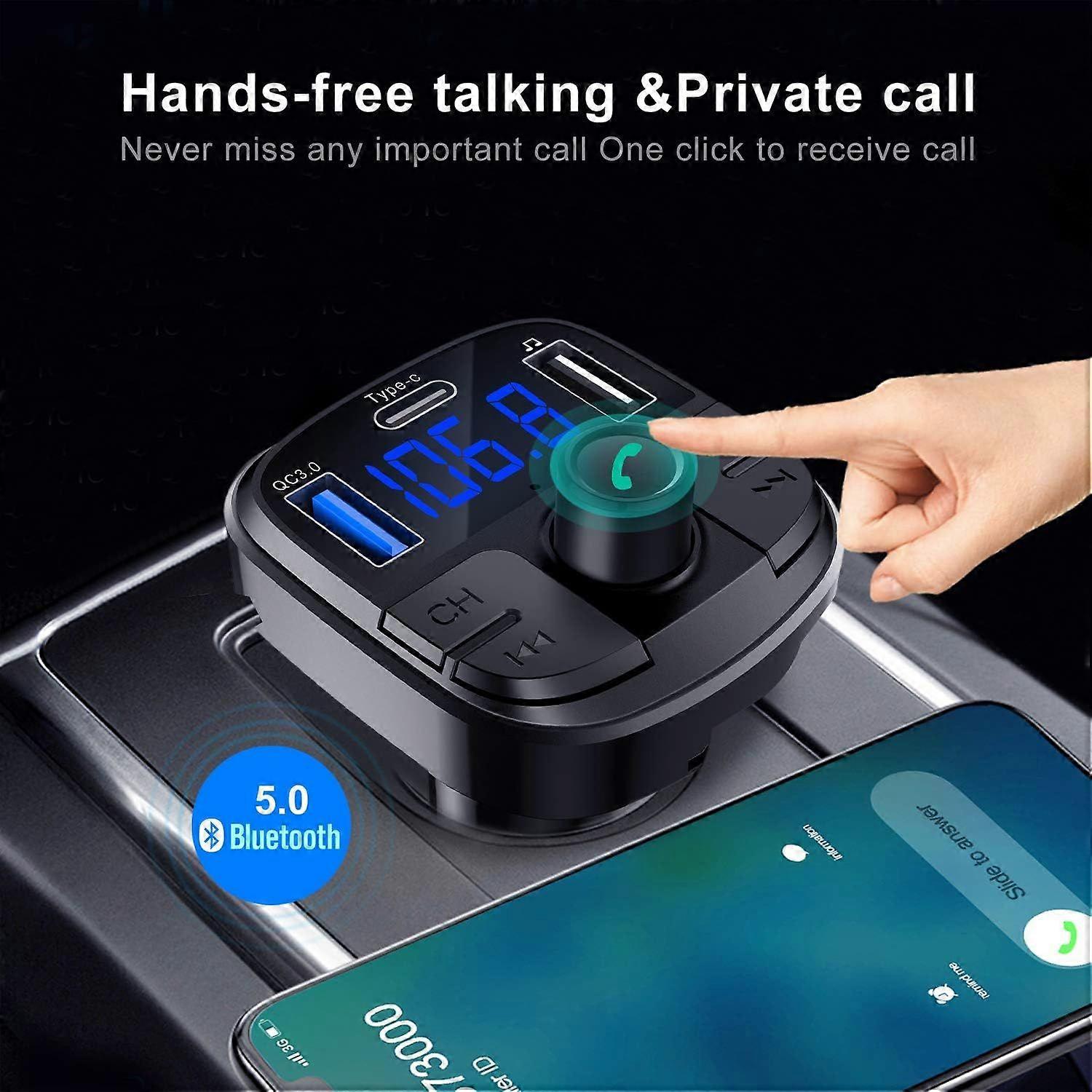 Bluetooth 5.0 Car FM Transmitter with Charging