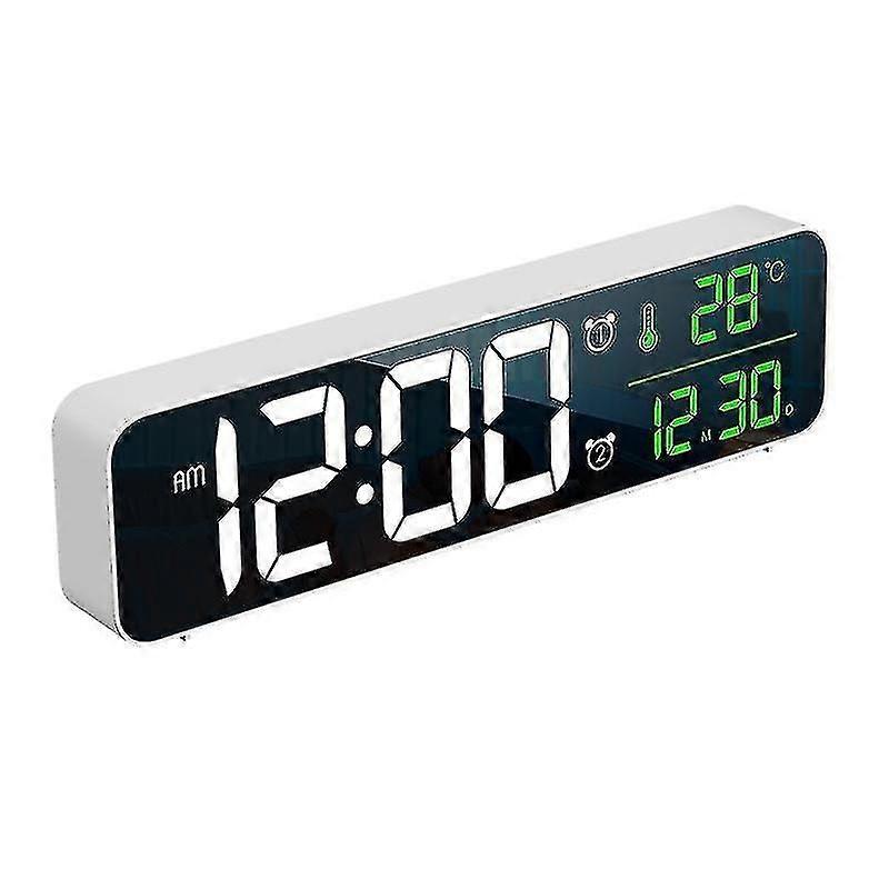 Stylish alarm clock mirror model with temperature clock bedside LED electronic clock