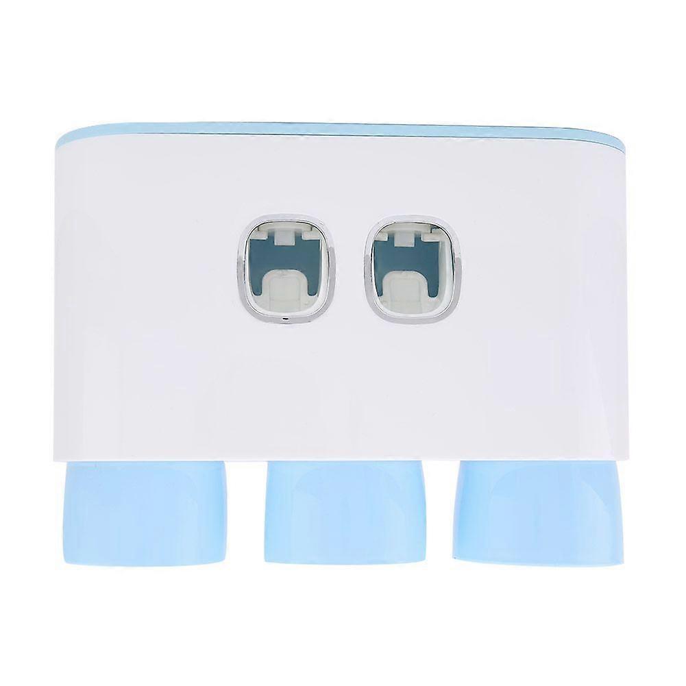 PuncH free Toothbrush Holder Automatic Toothpaste Dispenser Set Blue