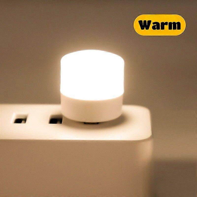 USB Plug Lamp LED Night Light Portable Mini Reading Lamp 1/2/3/5/10PCS Computer Charging Small Round Book Light Eye Protection