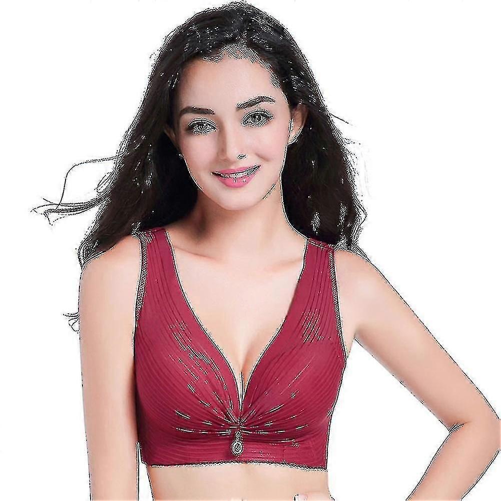 Mulheres Plus Size Bra Wireless AntiBacterable Anti Flagging Thin Bras 3/4 Cup