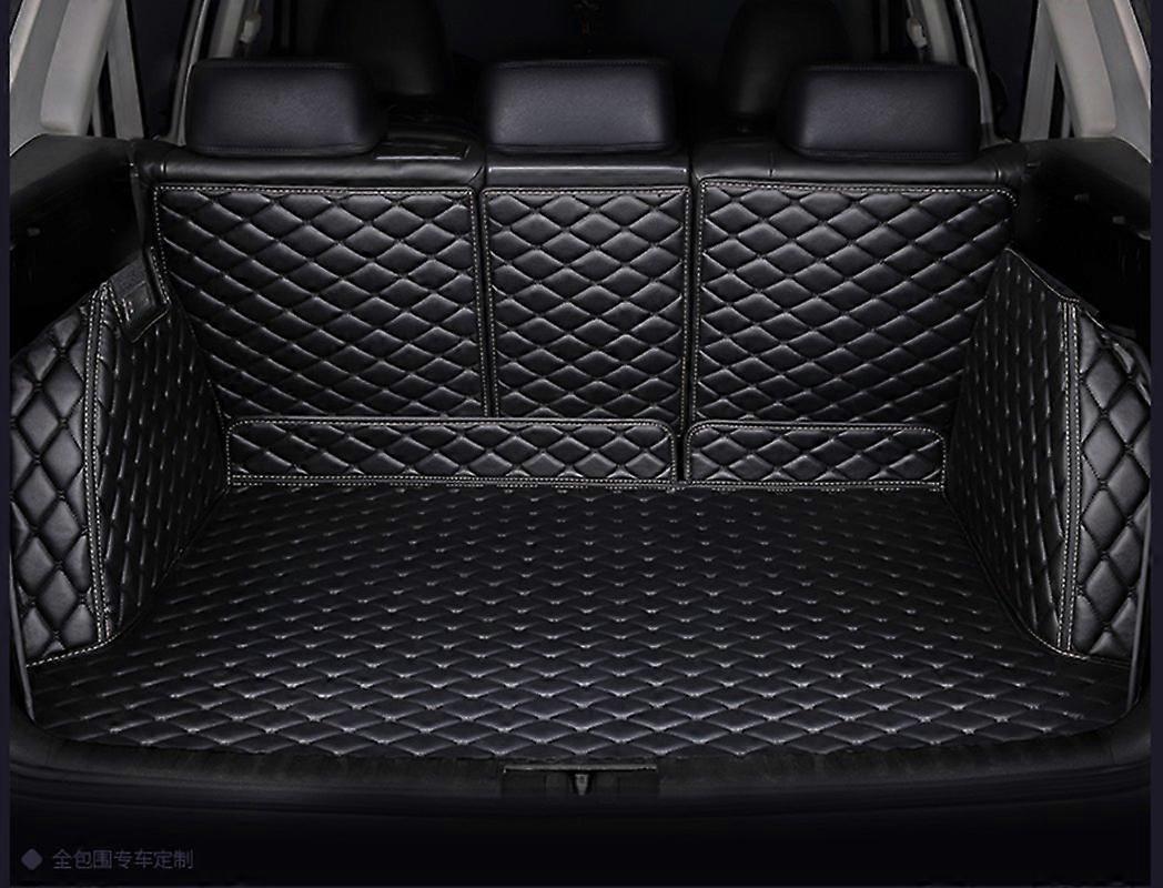 Trunk Mats for 2016 Mazda CX-5 Rear Trunk Mat and Backrest Mat, Black with Black Stitching, Custom Fit Side Panels