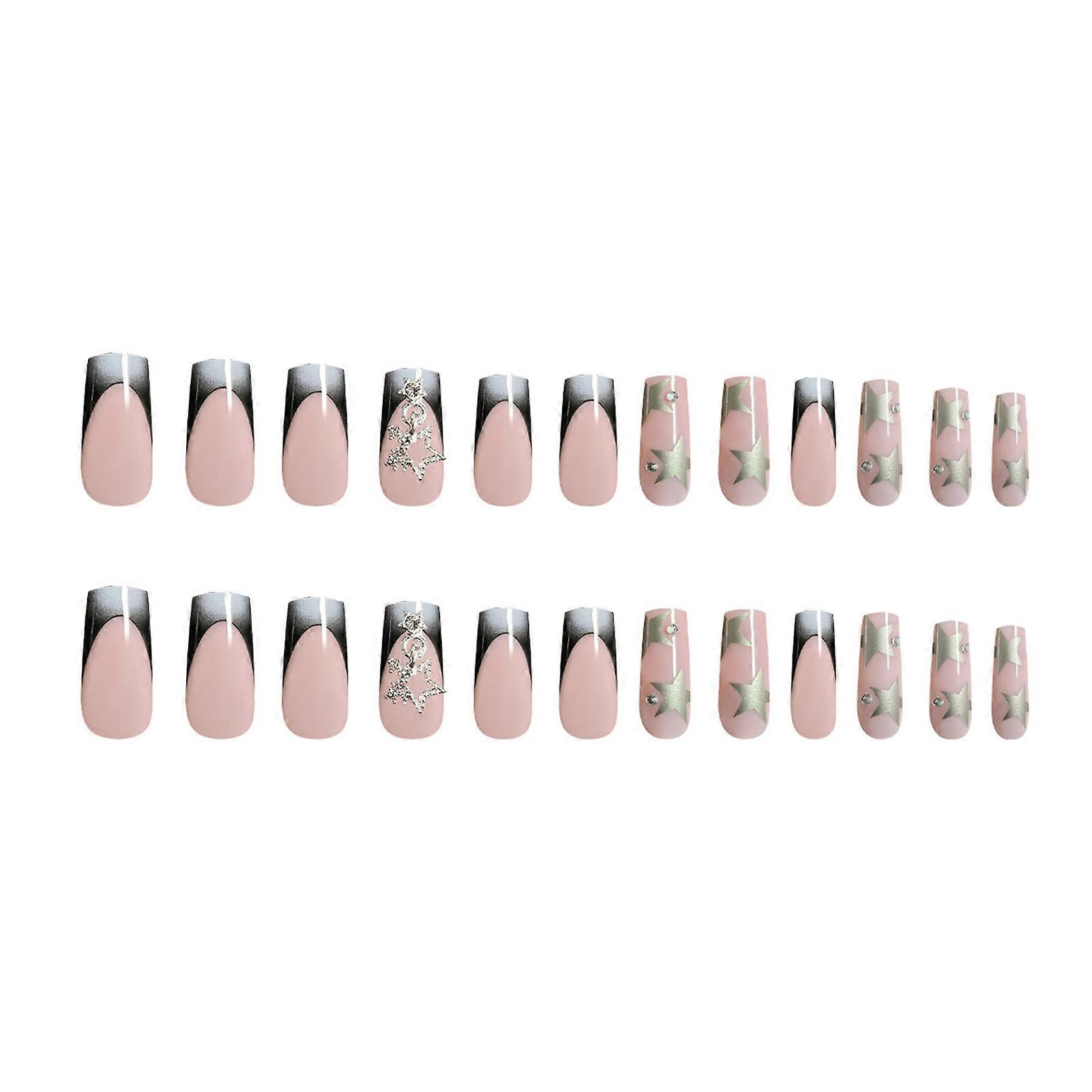 Nude Square Press on Nails with French Tip Odorless Provides a Comfortable