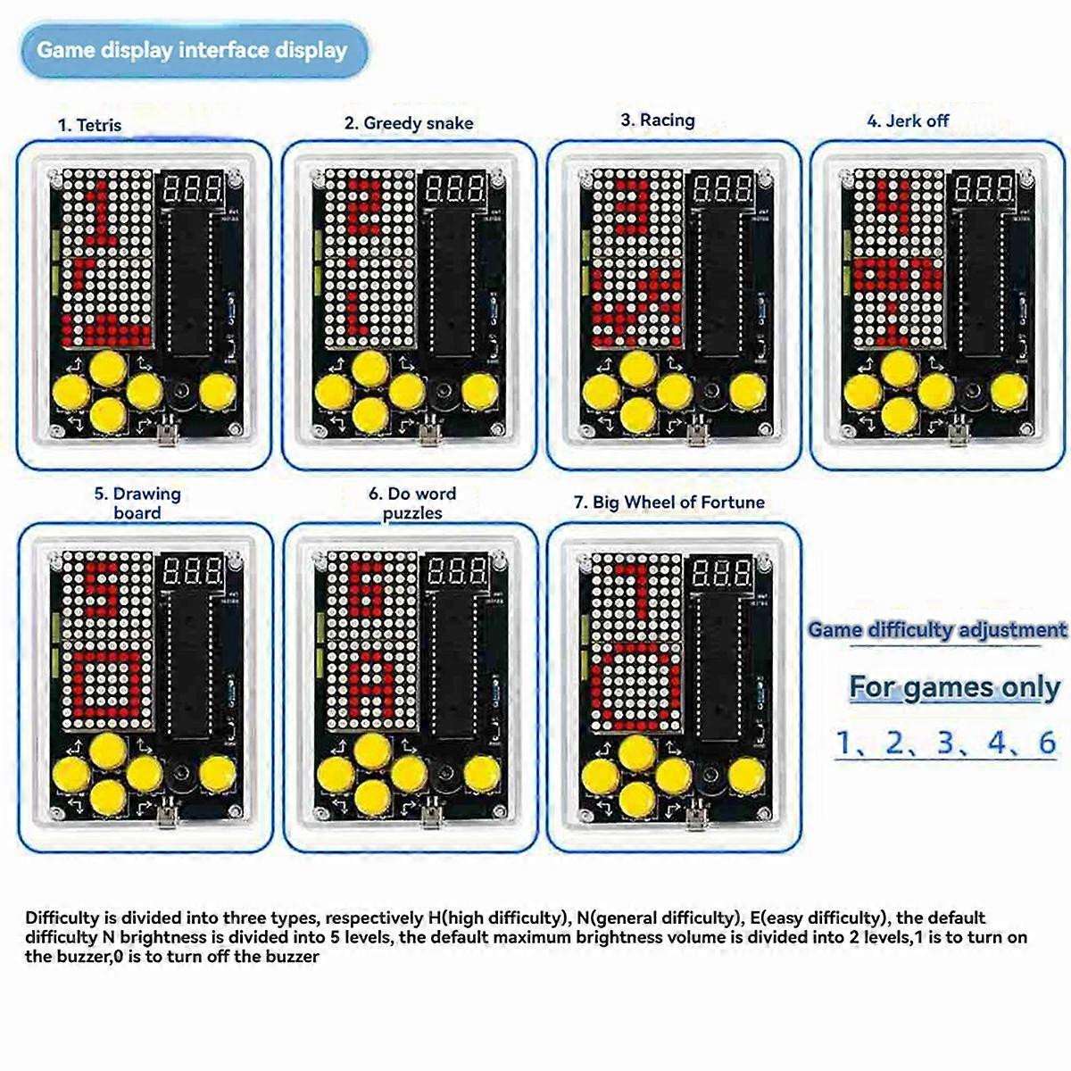 Game Console Production Kit DIY 51 Single-Chip Game Kit Classic Game Soldering Electronic Machine Game Set Purple Shell