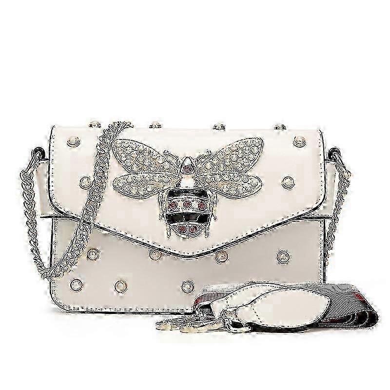 Bee Pearl Crossbody Bag White-WH