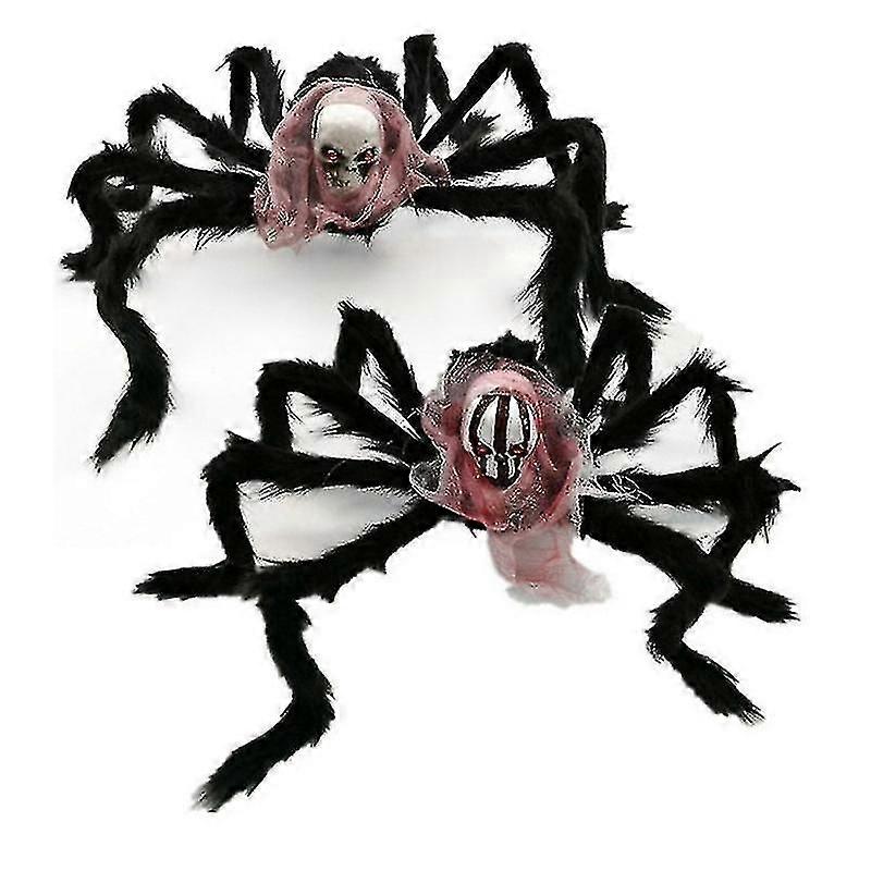 Halloween Decorations Ghost Head Spider, Giant Horror Skull Spiders 75cm, Halloween Hairy Spiders Sc