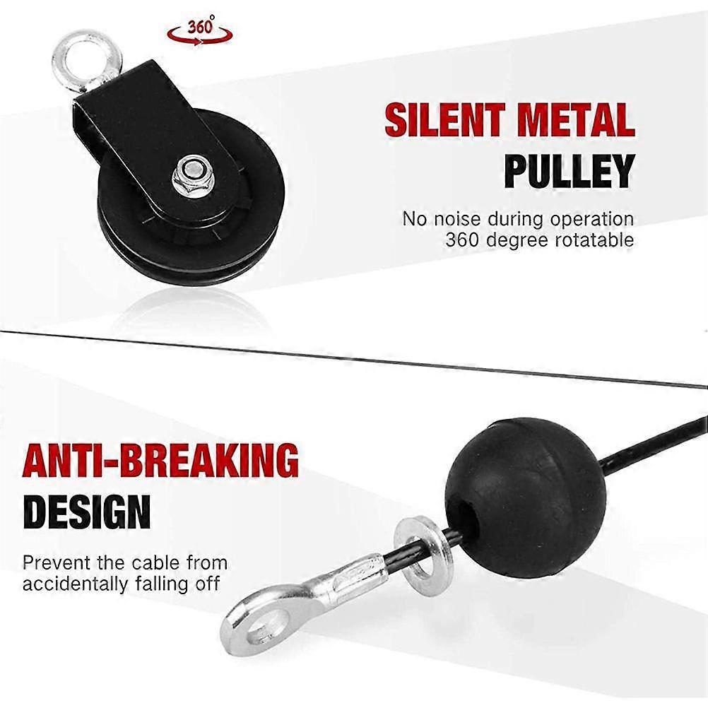 Forearm Wrist Roller Trainer Heavy Duty Arm Strength Training Exerciser with Pulley System for LAT Pulldowns Bicep Curls Triceps Extensions