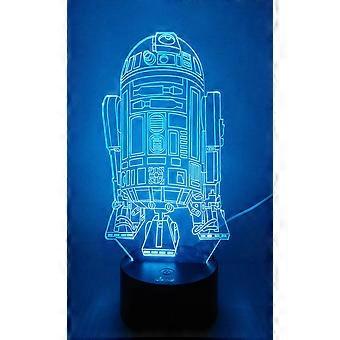 R2-D2ロボット3DナイトライトLEDイリュージョンランプベッドサイド 