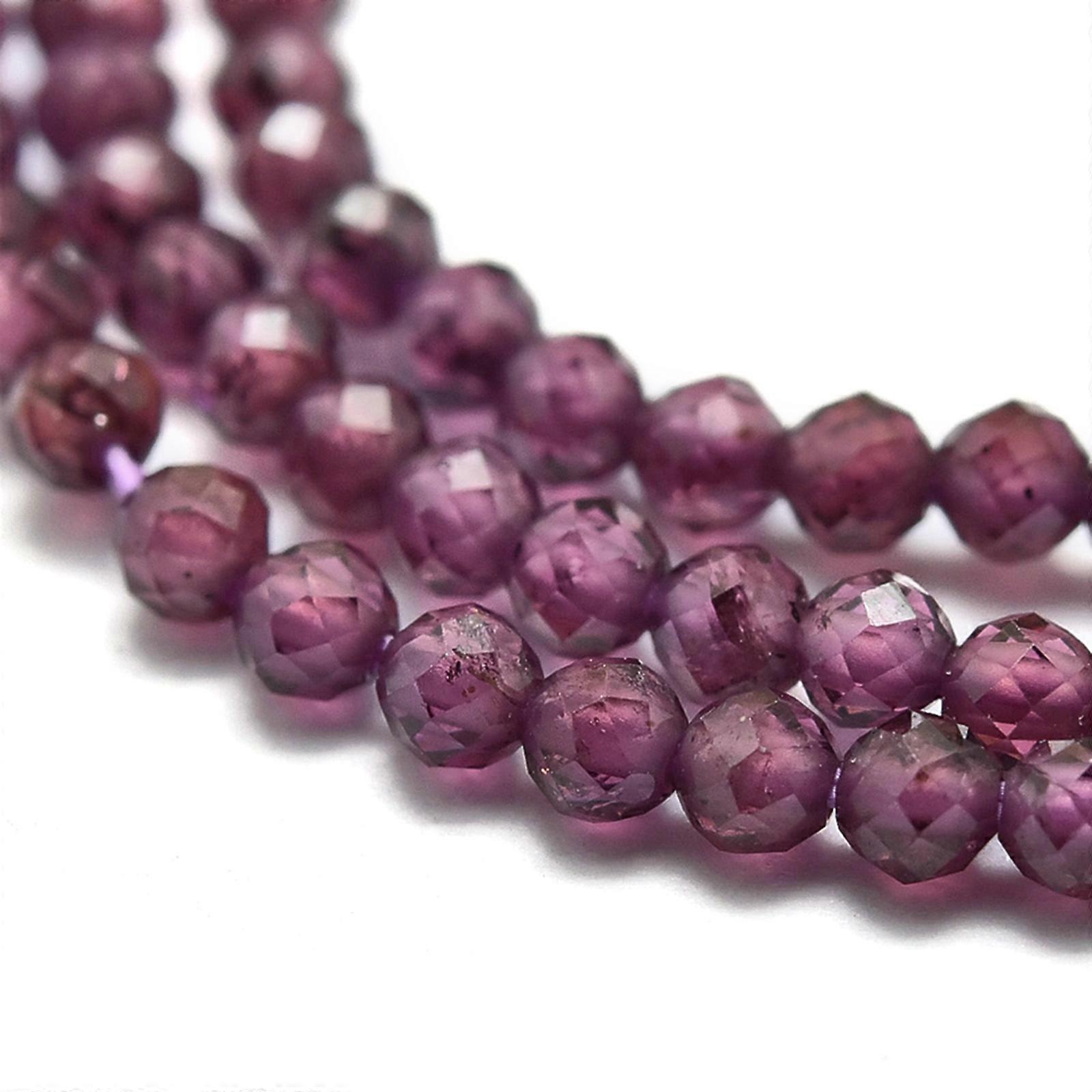 5Strands Round Natural Garnet Beads Strands Loose Stones