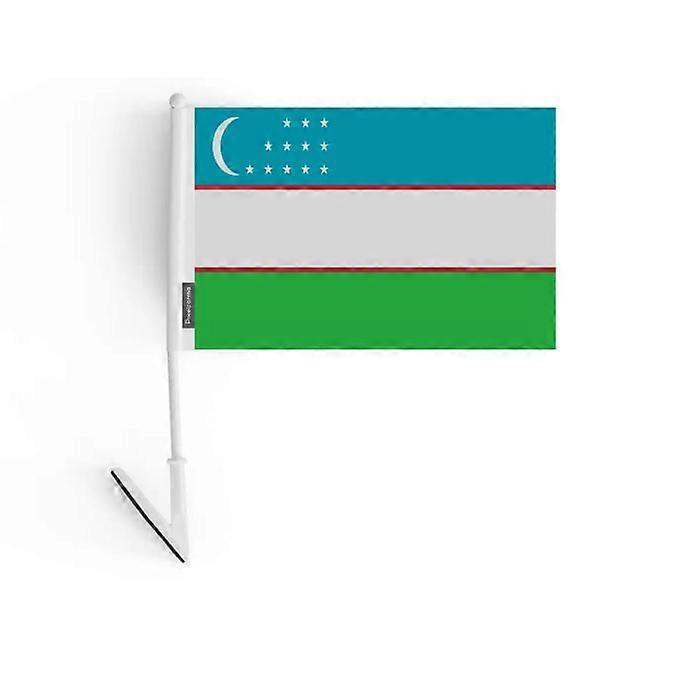 Adhesive flag – Uzbekistan – 14 x 21 cm – Soft Polyester – Easy to Stick – 5 pieces