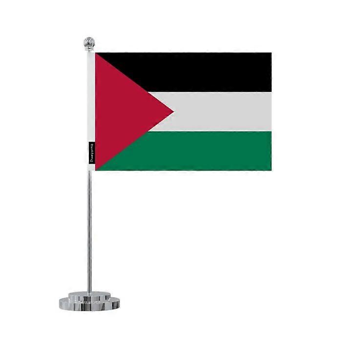 Flag Desk of Palestine – 14 x 21 cm – Polyester – Stainless Steel Base