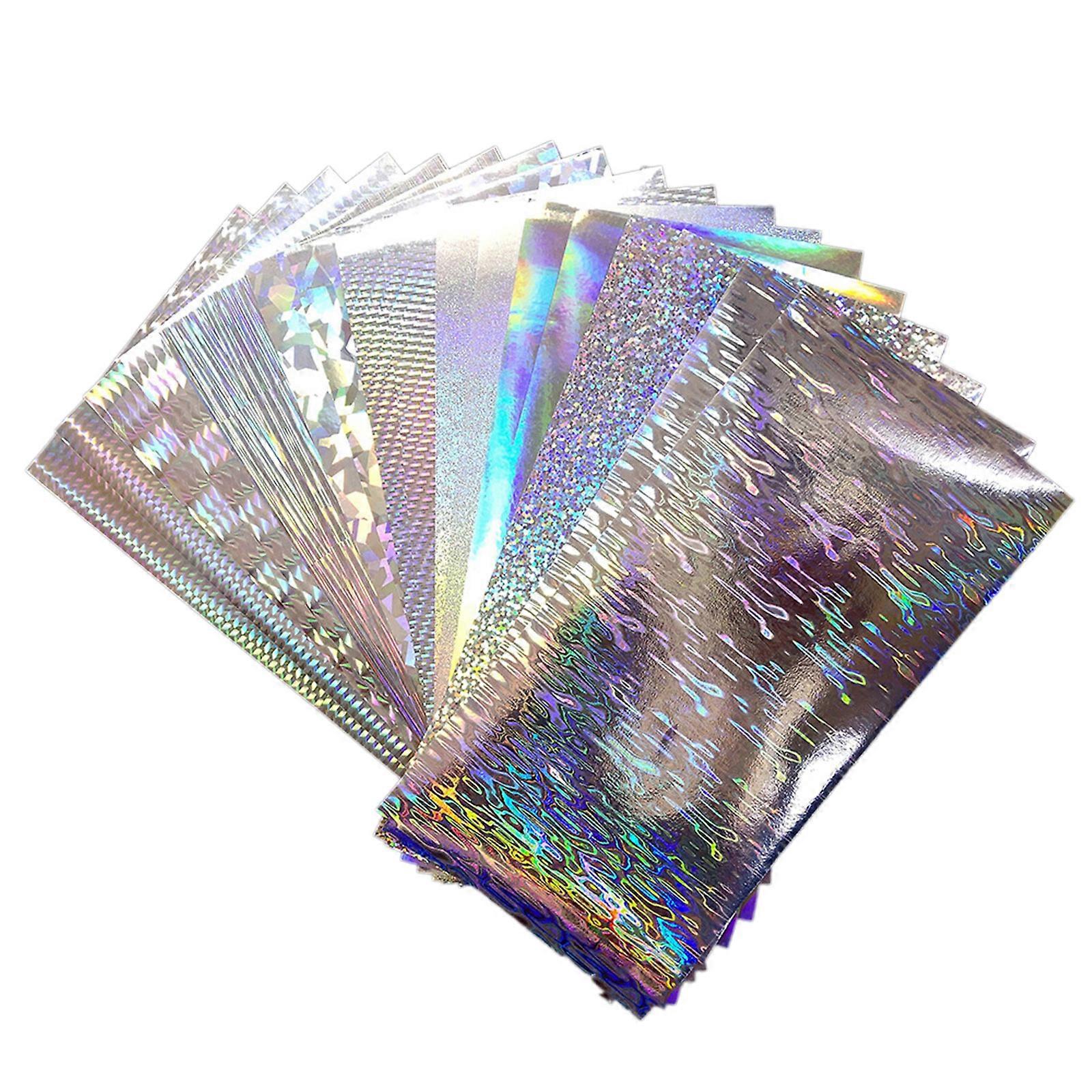 18Pcs Holographics Klebefolie Blinkende Köderband Blinkende Künstliche Fischhaut Jig Aufkleber für Angelköder Make