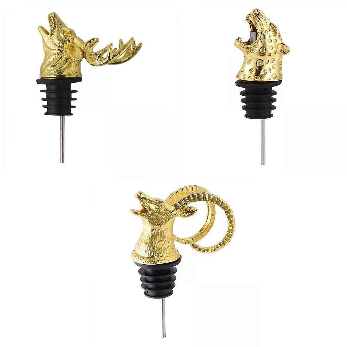 3x亜鉛合金ワインエアレーター注ぎ口ワインストッパーボトル注ぎ口