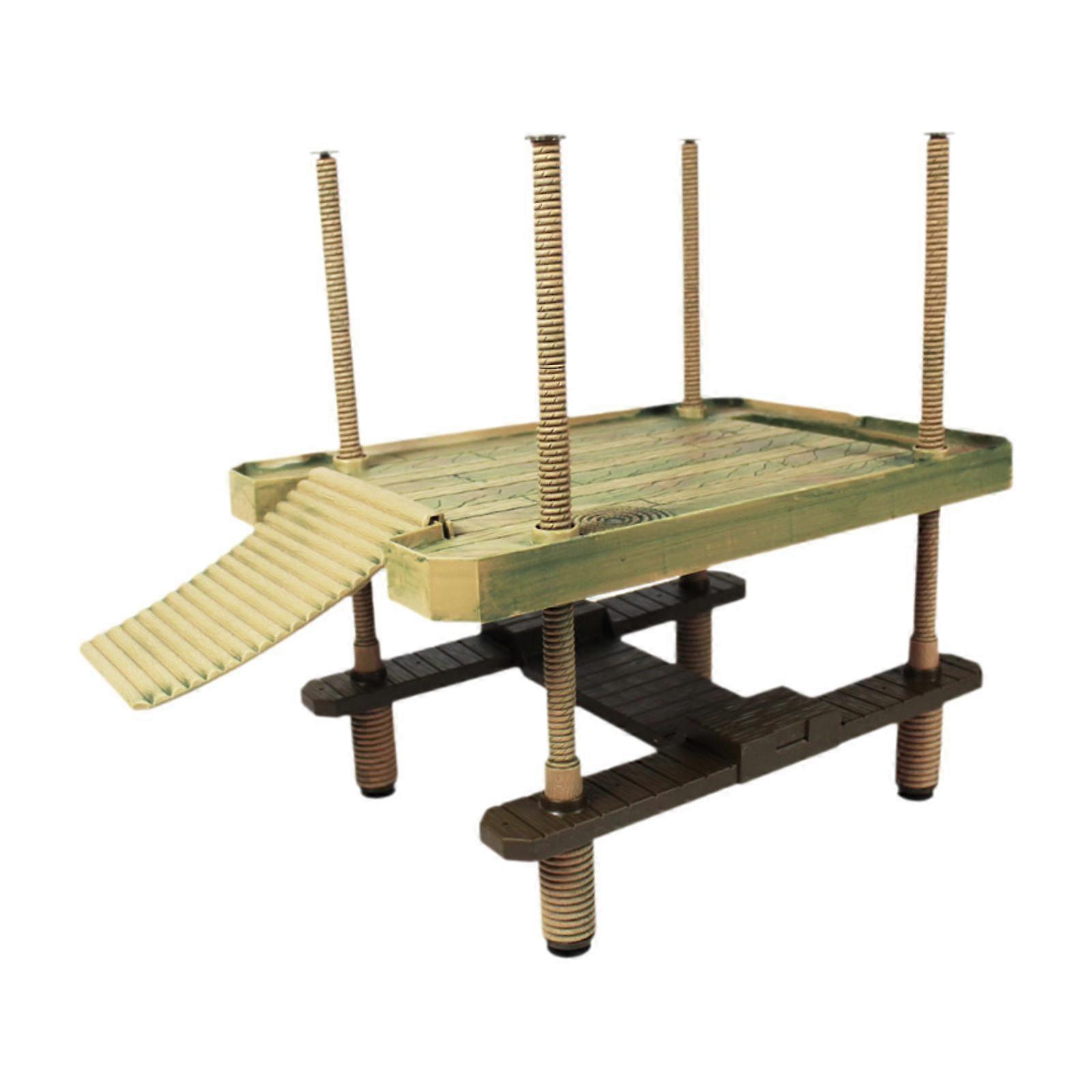 Turtle Basking Platform Ornament with Ramp Ladder for Frogs Crabs Terrariums