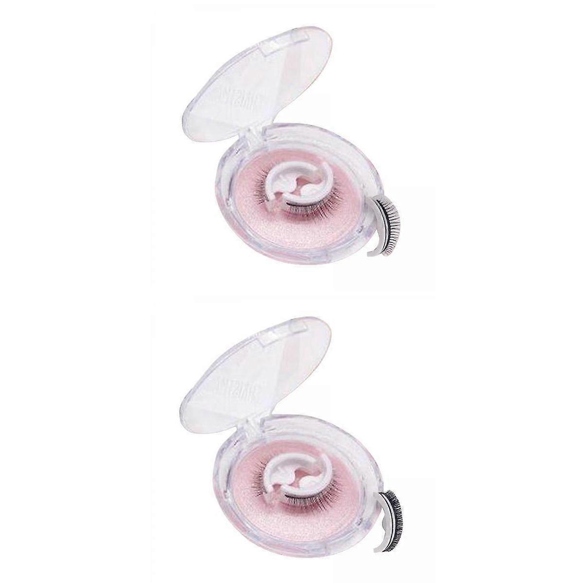 2 pairs Self Adhesive Fake Eyelashes Reusable Long Lasting Natural + Thinck