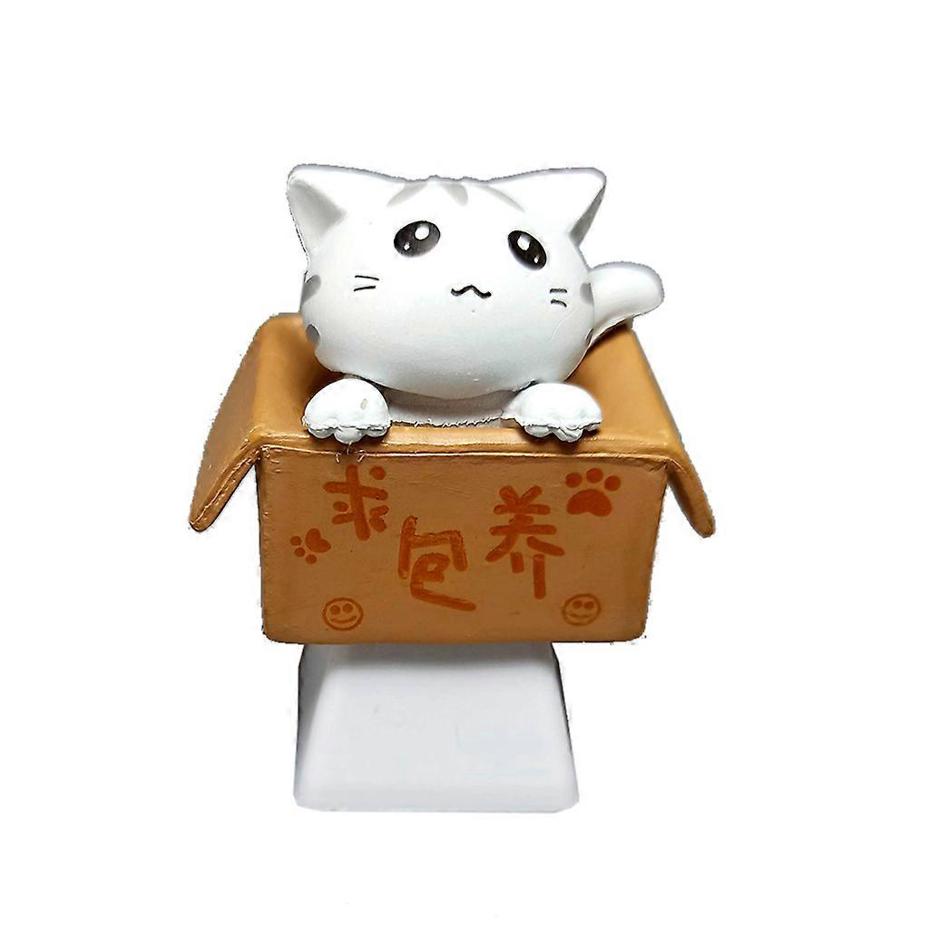 1PC PBT Custom Cartoon Anime for Cat Keycap Bottom Backlit Keycaps OEM Profile for DIY Mechanical Keyboard Children's Gi  White