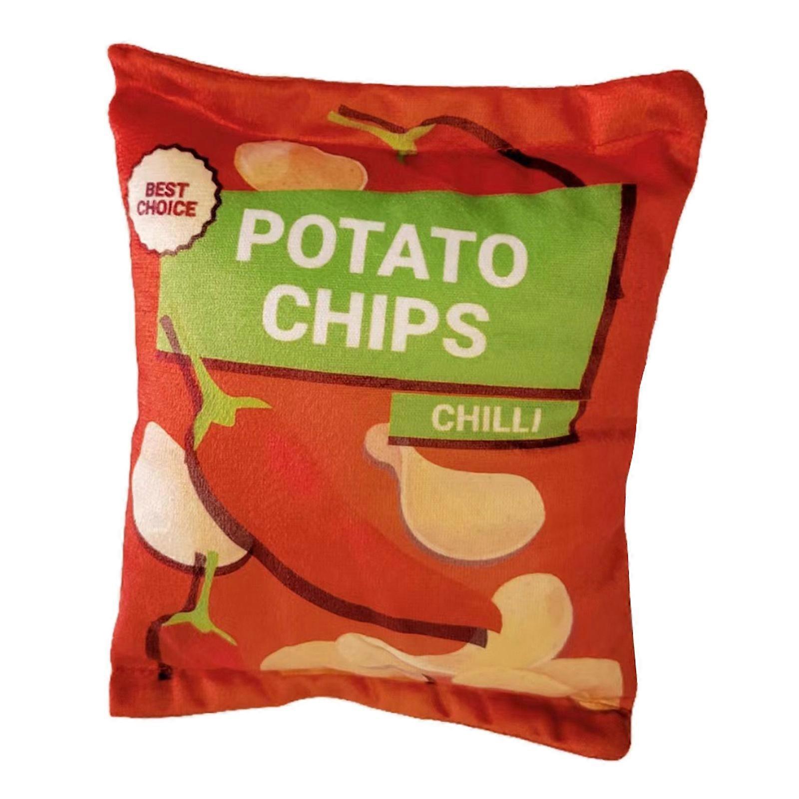 Stuffed Dog Toy Squeak Plushes Snacks Bag Puppy Teething Toy Shape Inter-active Chew Toy for Dogs Improve Pets for Healt  Red