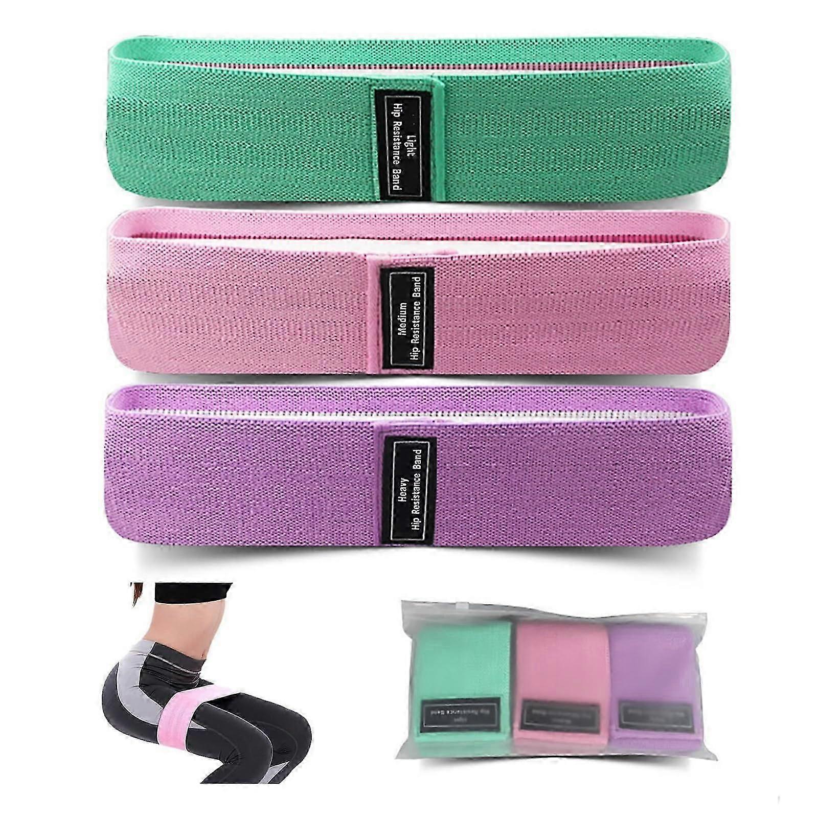 Resistance bands for legs and hip exercise bands non -slip elastic hip bands 3 -level exercise bands