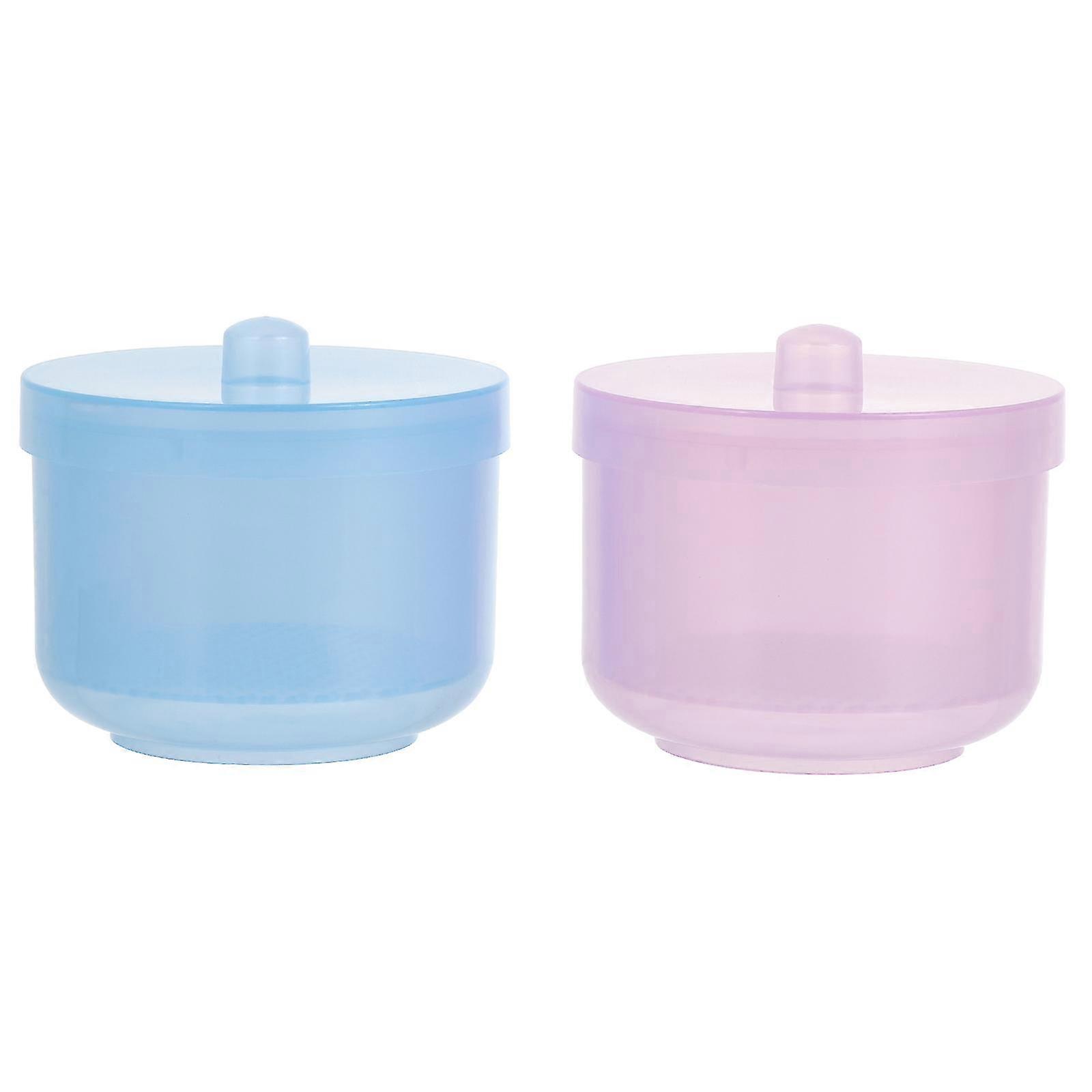 2pcs Plastic Sterilizer Box for Nail Drill Bits - 9x7cm Cleaning Tray