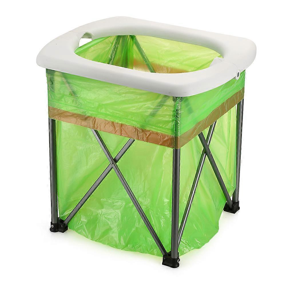 Portable Folding Outdoor Toilet Lightweight Multi-Purpose Maximum Load 80kg Compact Design Durable Frame Random Colour Waste Bags Suitable for Campin