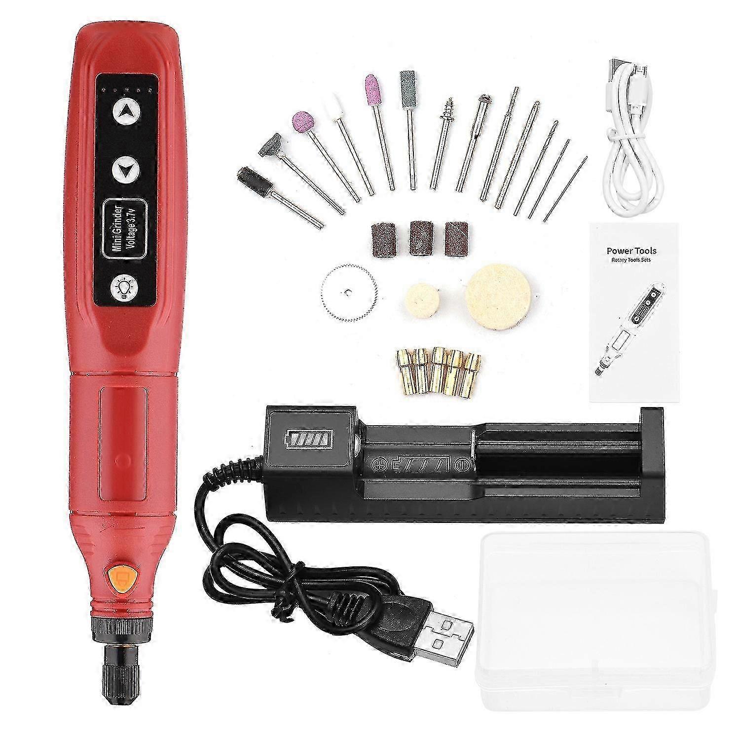 5-Speed USB Mini Electric Grinder 2000mAh Rechargeable Tool Set