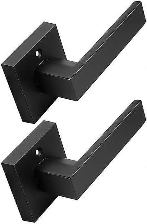2025 Latest Model  Matte Black Half Dummy Levers, Square Non-Turning Door Knobs