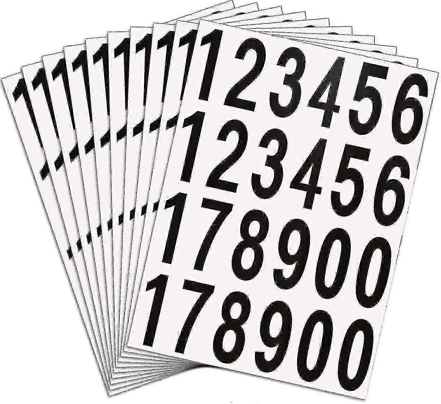 240 Pieces 10 Sheets Numbers Stickers Mailbox Numbers Self Adhesive Vinyl Numbers For Residence And Mailbox Signs (2 Inch, Black On White) Edition 060