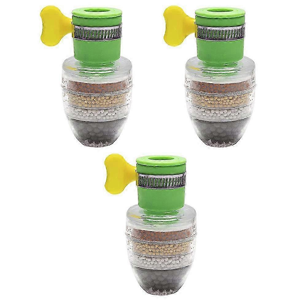 3pcs Aktivt Kol Vattenfilter Kran - Grön