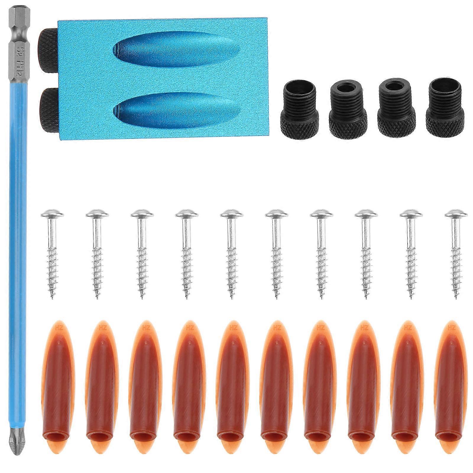 Reliable Woodworking Punch Locator with Inclined Hole Design, Complete 28PC Toolkit