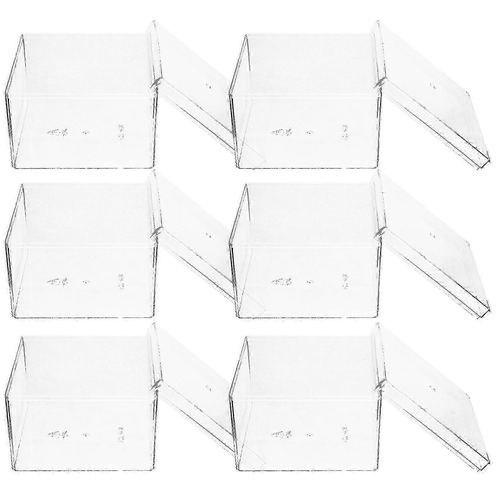 6Pcs Clear Square Cake Boxes 9.5X9.5X6.5CM for Bakery Tiramisu Wrapping