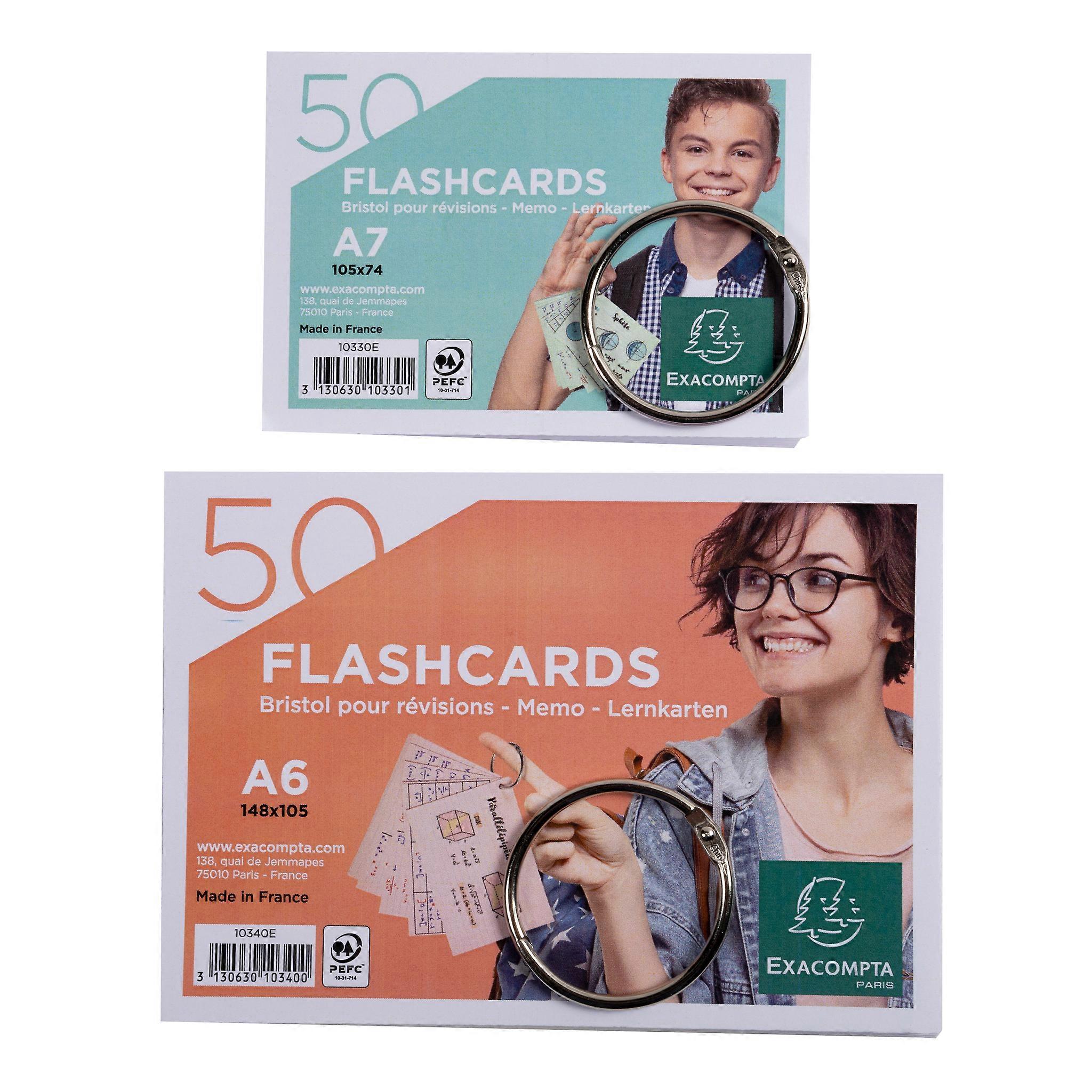 Exacompta 10380E Display 38 Pk50 Flashcards A6/A7 ass. - Assorted colours