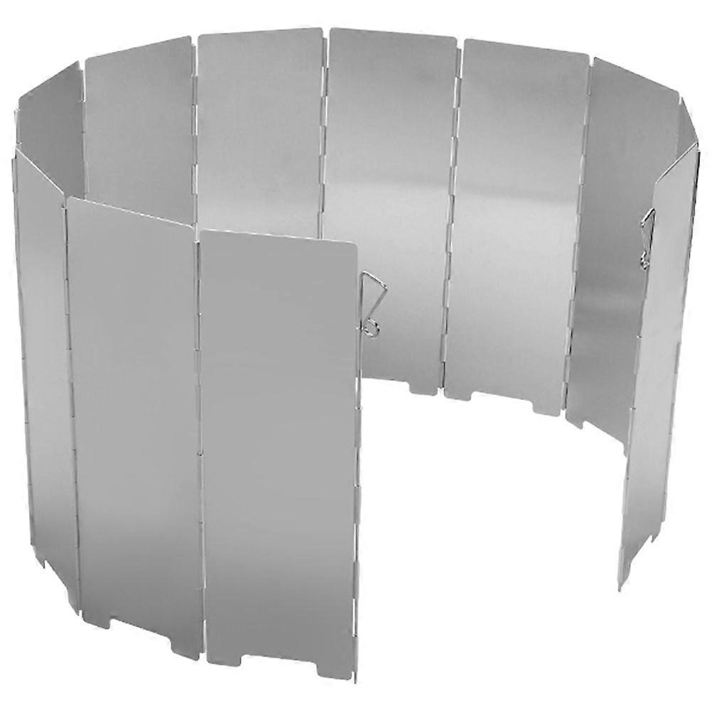 Portable Aluminum Gas Stove Windshield for Camping Foldable, Wind Resistant Design with Built In Pegs for Fuel Efficiency and Enhanced Heat