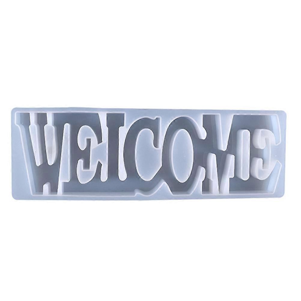White Silicone Welcome Letters Casting Molds for DIY Craft Making Reusable Non Stick